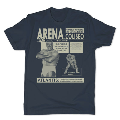 Lucha-Libre-Arena-Coliseo-Blue-Men's-T-Shirt