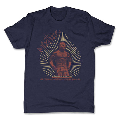 Lucha-Libre-Mistico-Urbana-Navy-Mens-T-Shirt