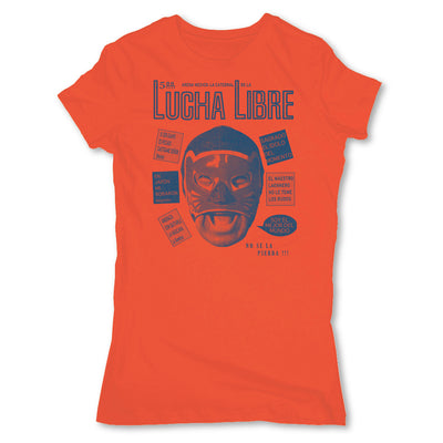 Lucha-Libre-Blue-Panther-Cover-Orange-Womens-T-Shirt