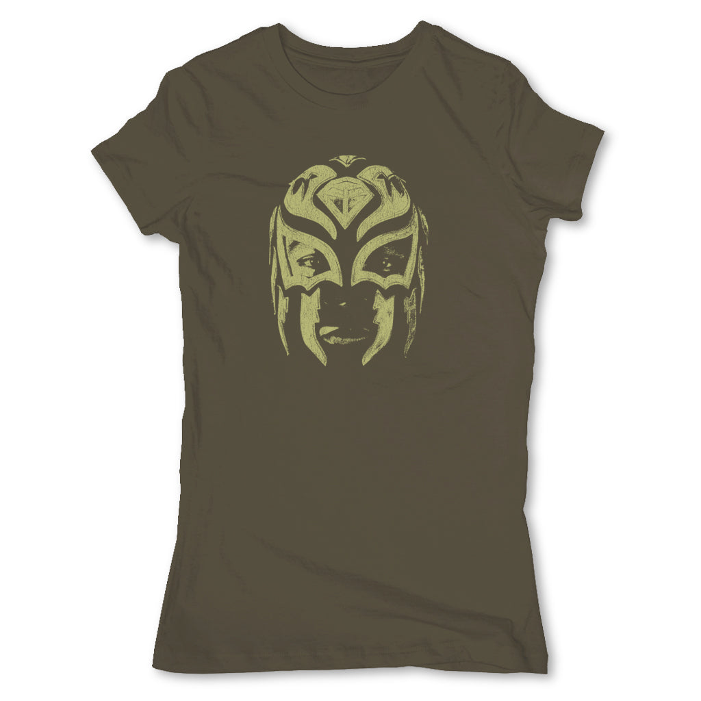 Lucha-Libre-La-Sombra-Mask-Green-Womens-T-Shirt