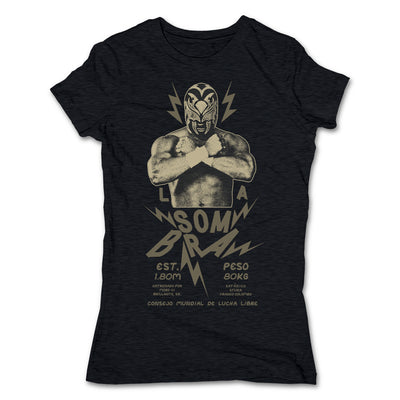 Lucha-Libre-La-Sombra-Urbana-Black-Womens-T-Shirt