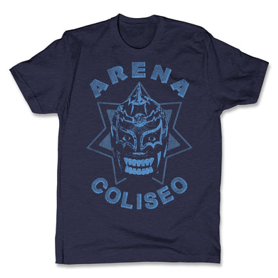 Lucha-Libre-Mephisto-Coliseo-Blue-Mens-T-Shirt
