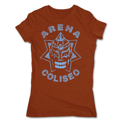 Lucha-Libre-Mephisto-Coliseo-Clay-Womens-T-Shirt