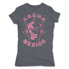 Lucha-Libre-Mephisto-Estrella-Grey-Womens-T-Shirt