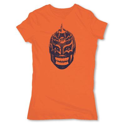 Lucha-Libre-Mephisto-Mask2-Orange-Womens-T-Shirt