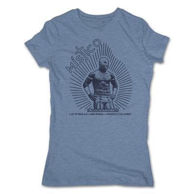 Lucha-Libre-Mistico-Urbana-Blue-Womens-T-Shirt