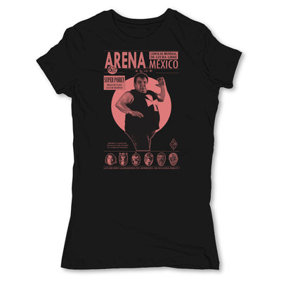 Lucha-Libre-Super-Porky-Black-Womens-T-Shirt