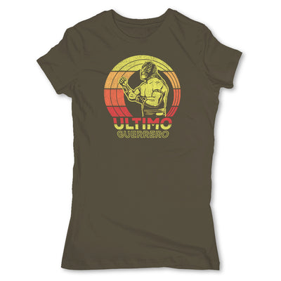 Lucha-Libre-Ultimo-Guerrero-Retro-Green-Womens-T-Shirt